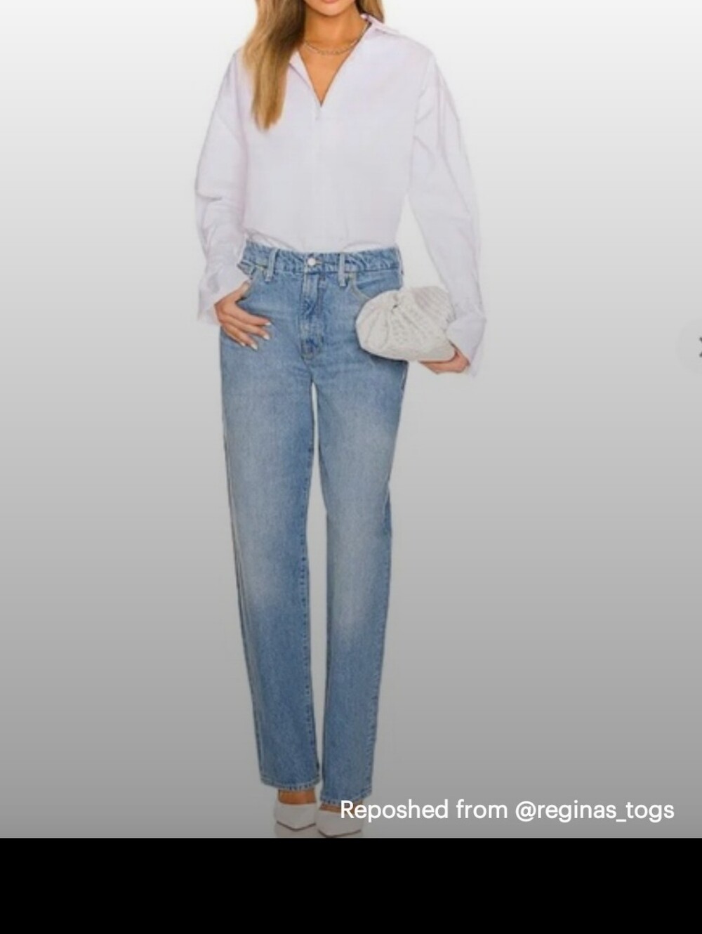 Good American Blue Straight Leg Jeans